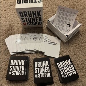 Drunk Stoned or Stupid Party Card Game - Black & White